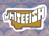 whitefish mt waterproof vinyl decal, geometric pattern background