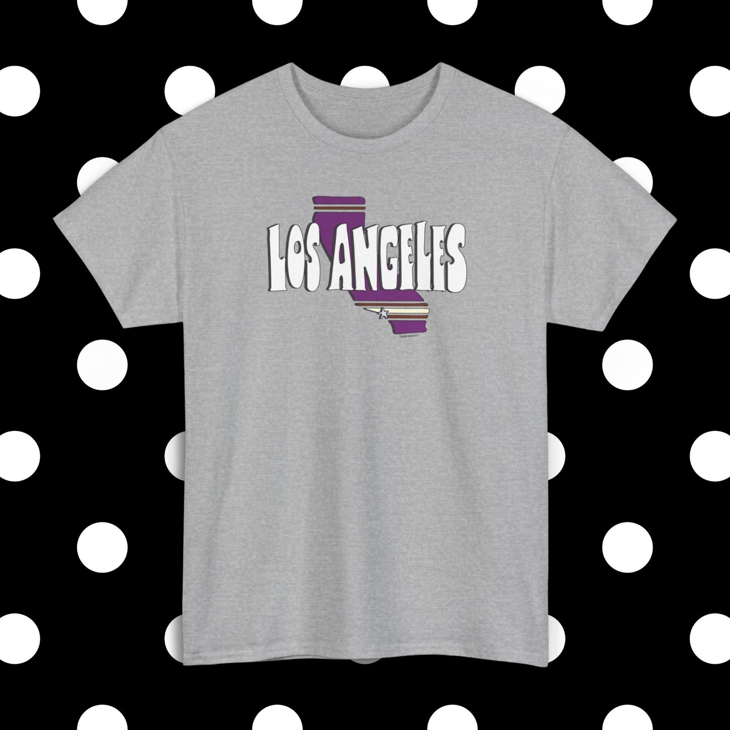 los angeles unisex shirt, sport grey color, polka dots pattern design background