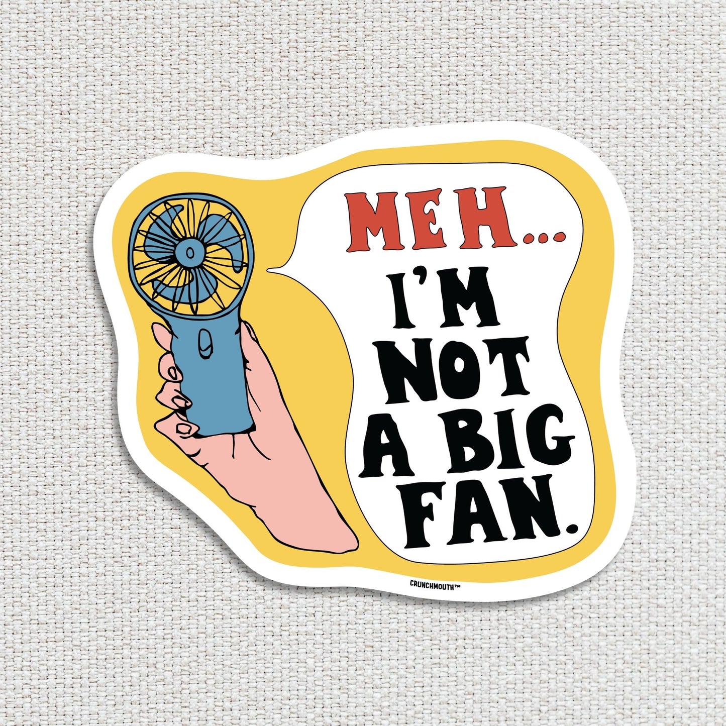 meh.... i'm not a big fan sticker, textured fabric background
