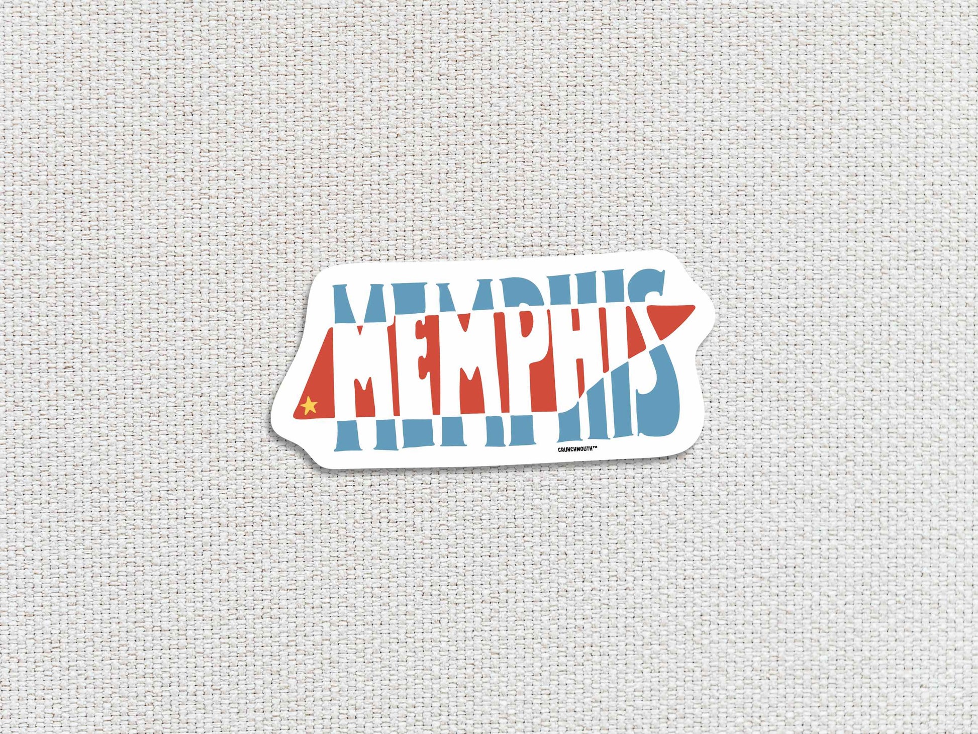 memphis travel luggage sticker, white textured background