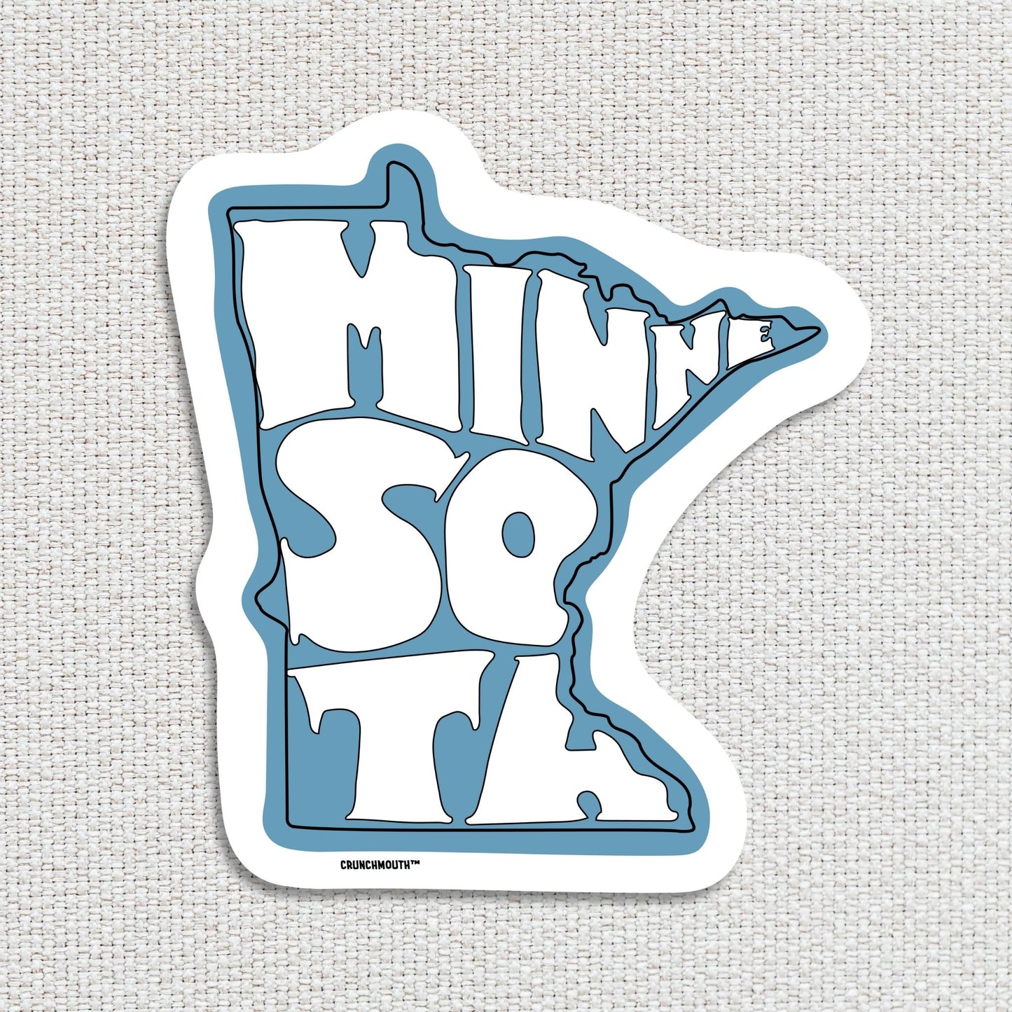 state of minnesota travel luggage sticker, textured fabric background