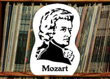 wolfgang amadeus mozart vinyl laptop sticker, vinyl record shelf background
