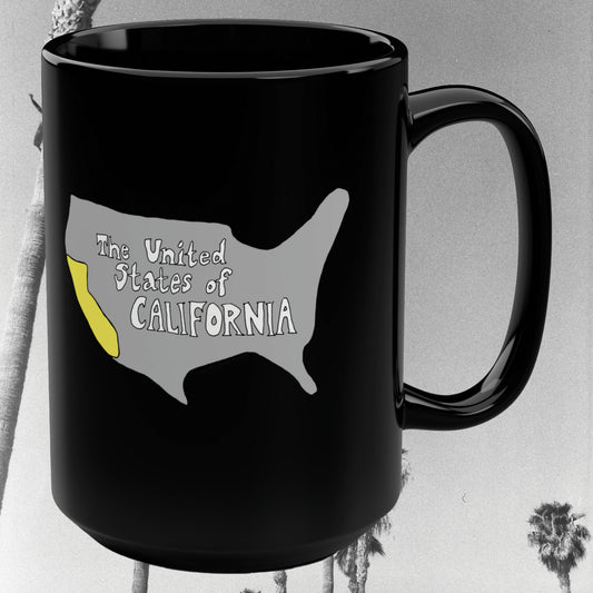 united states of california glossy black ceramic mug