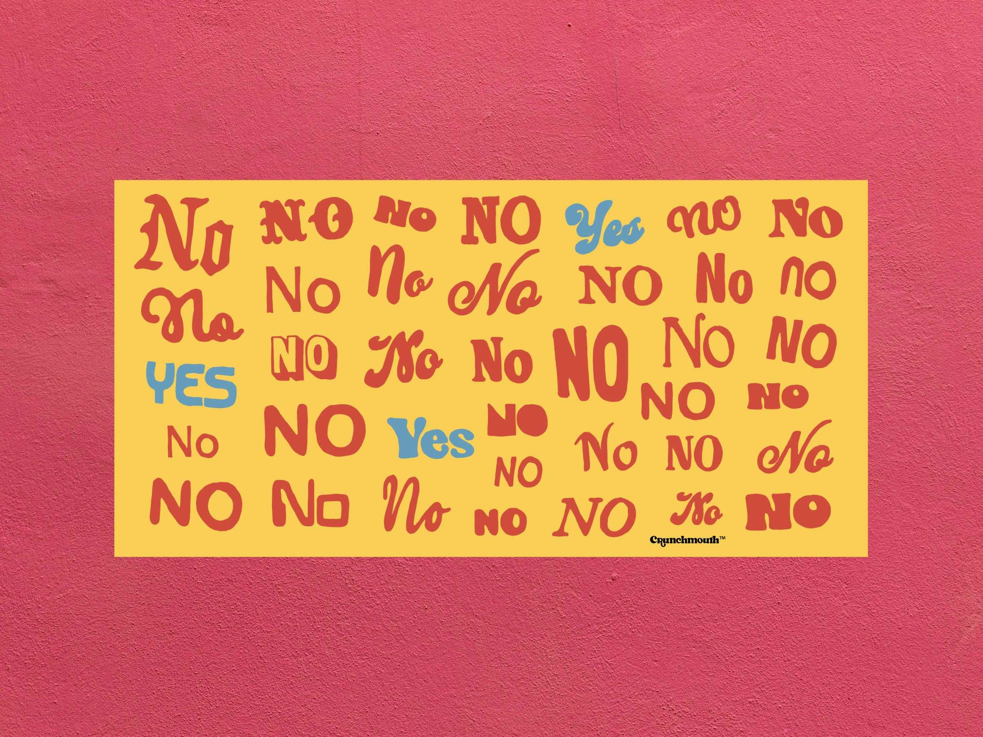 no no no yes bumper sticker, rose textured background