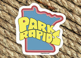 park rapids minnesota vinyl sticker, woven rug background