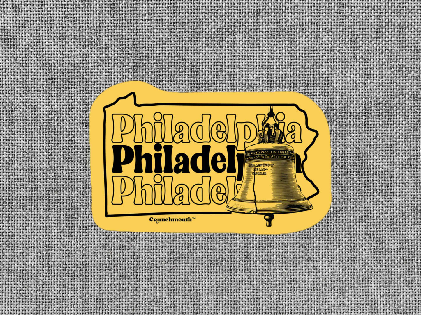 philadelphia sticker, travel luggage stickers, gray textured background