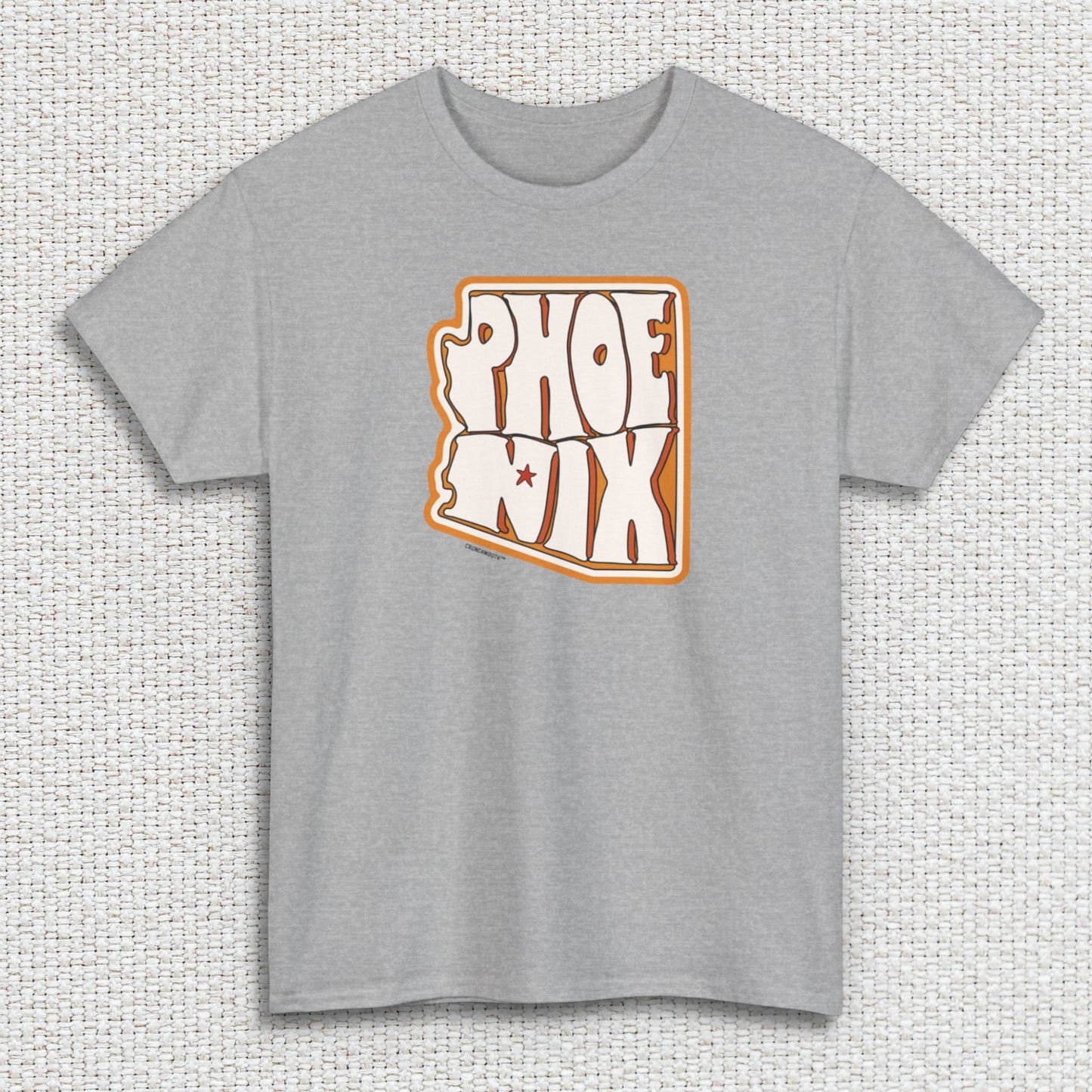 phoenix shirt, sport grey color, textured fabric background