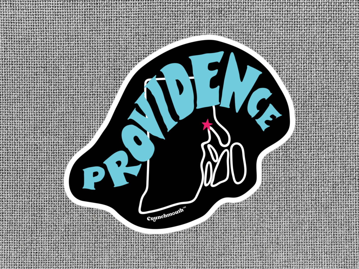 providence sticker, gray textured background