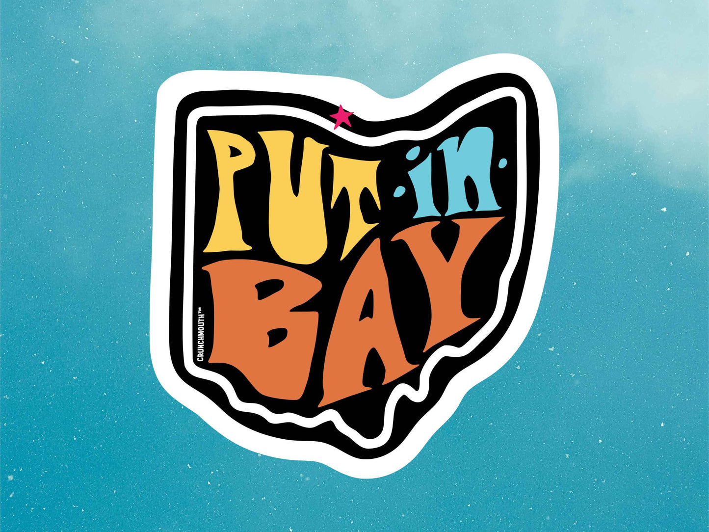 put in bay sticker, blue sky background