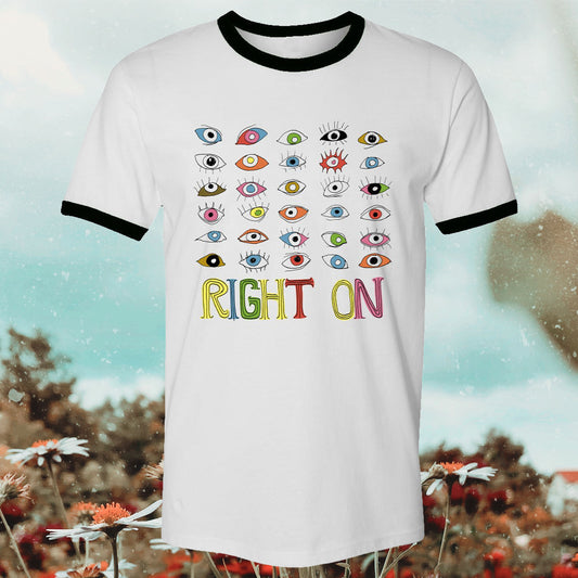 right on retro style ringer tee