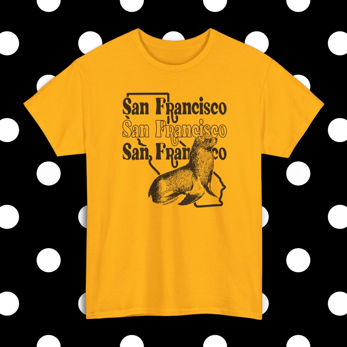 san francisco sea lion shirt, polka dots pattern design background