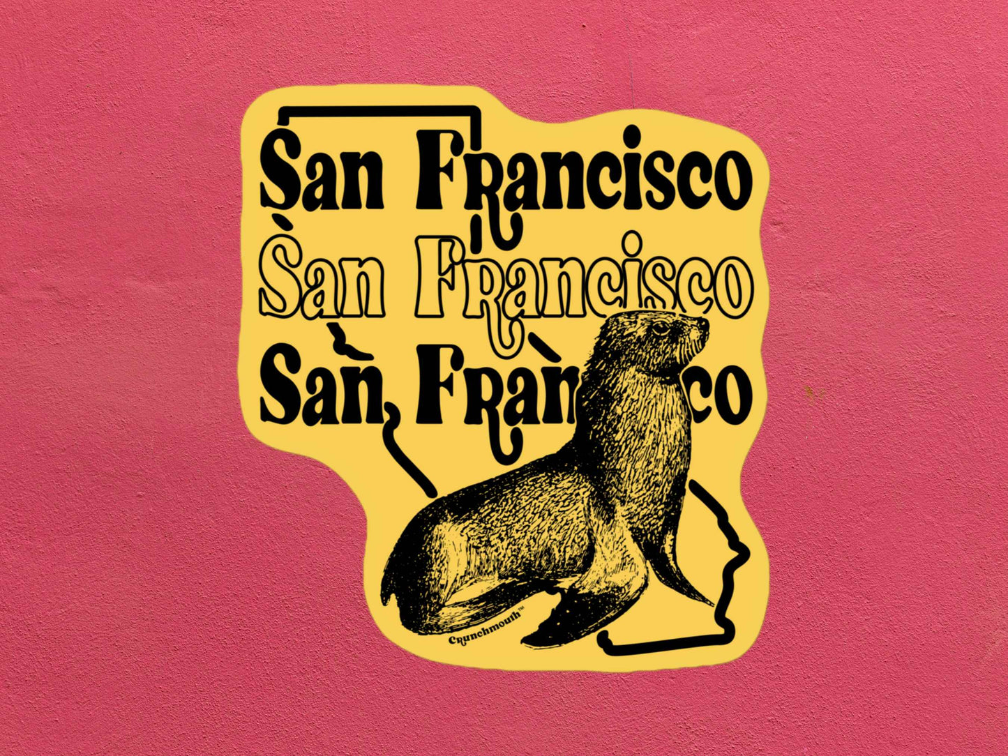 san francisco sticker, travel luggage stickers, rose textured background