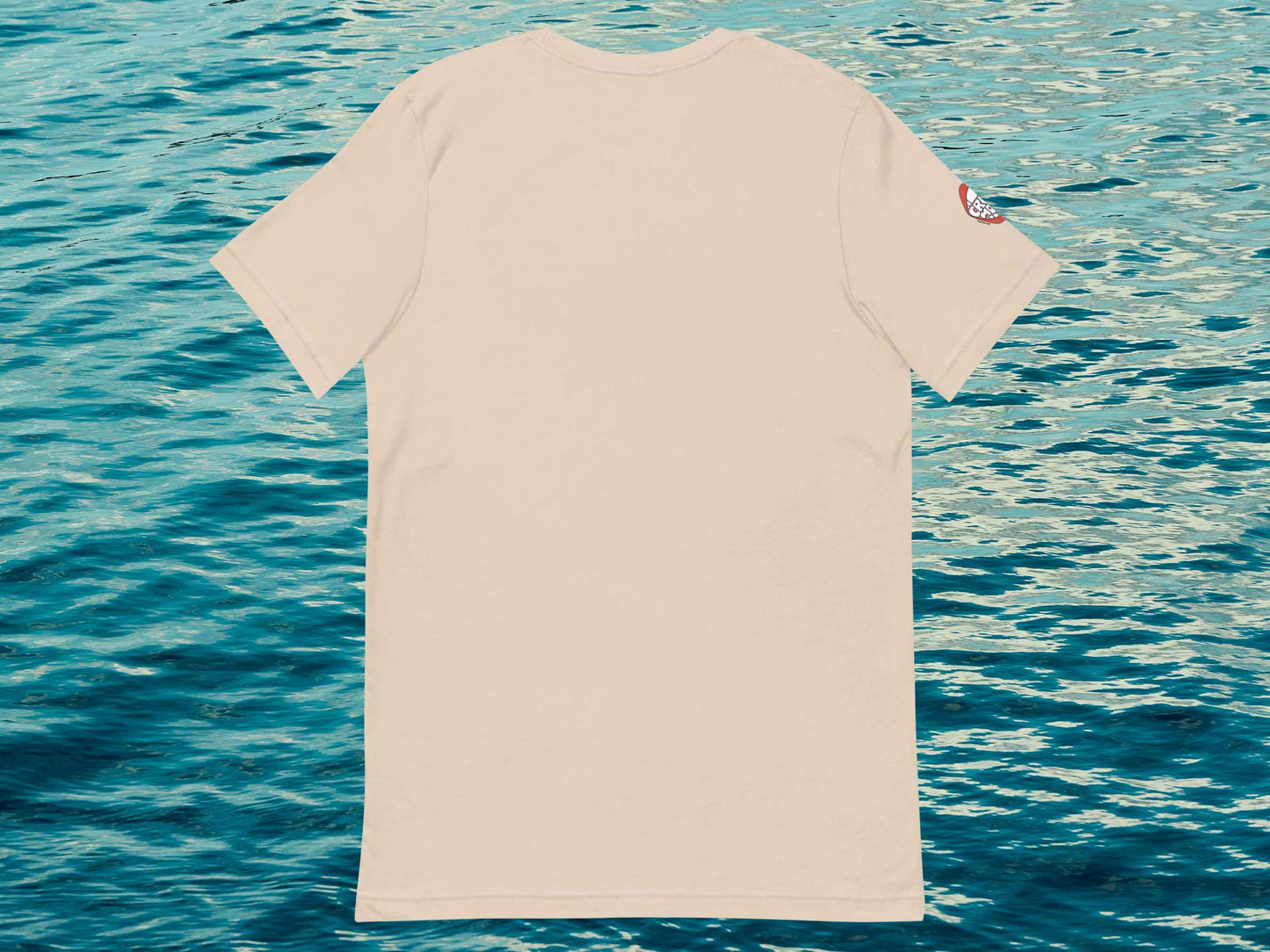 sandusky shirt, roller coaster shirts, flat, back, blue ocean water background