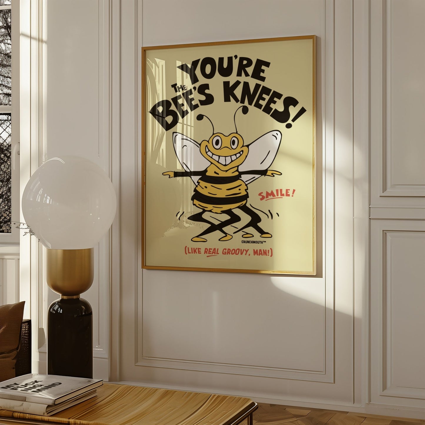 you're the bee's knees frameable wall art, displayed in context