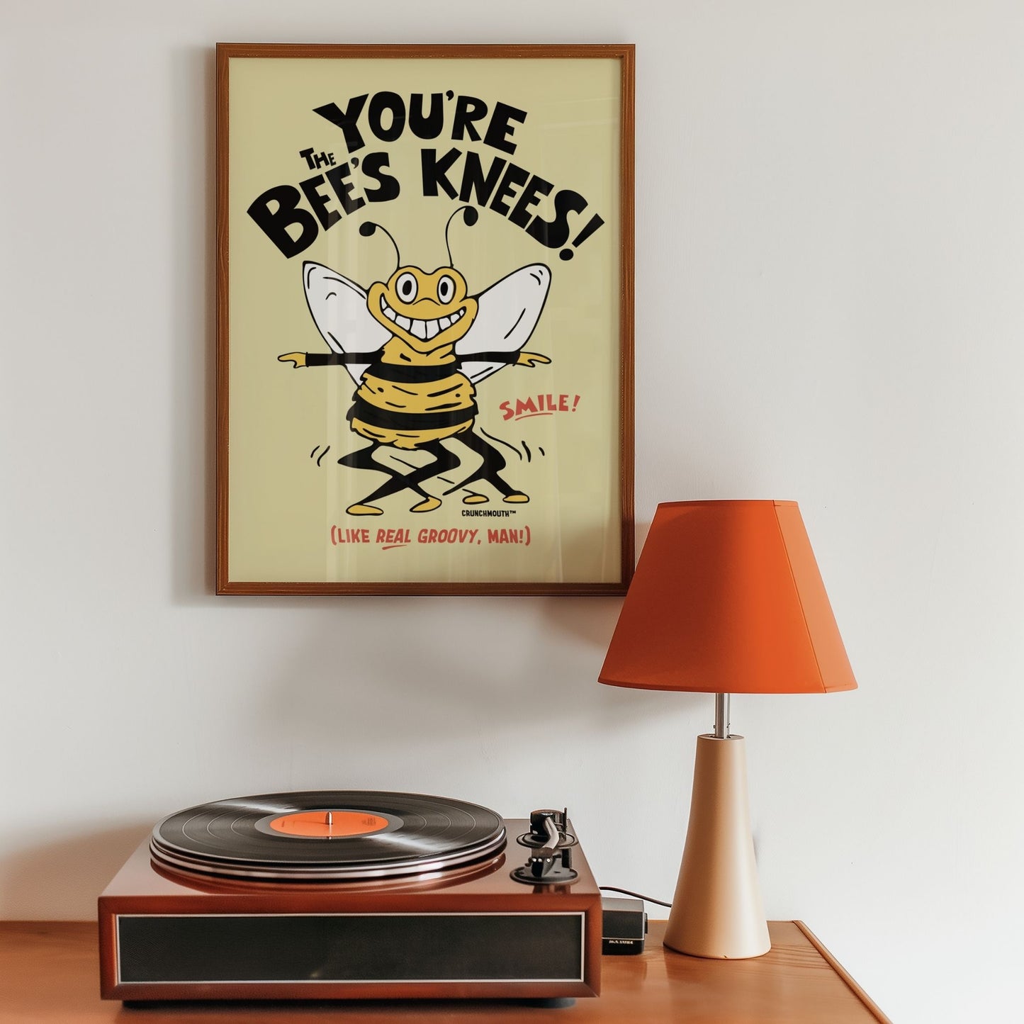 you're the bee's knees frameable wall art, displayed in context