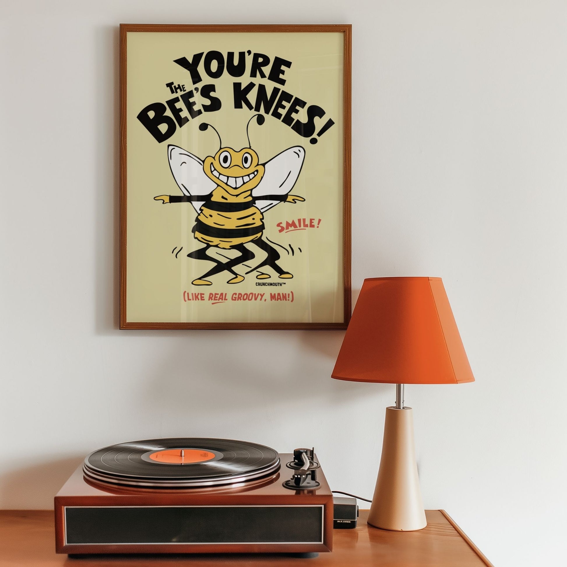 you're the bee's knees frameable wall art, displayed in context