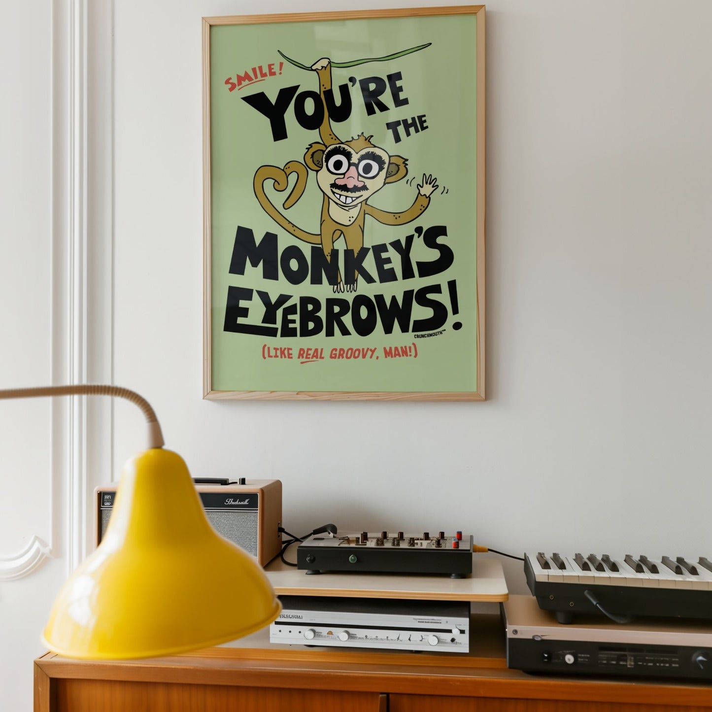 monkey's eyebrows poster print, displayed in context