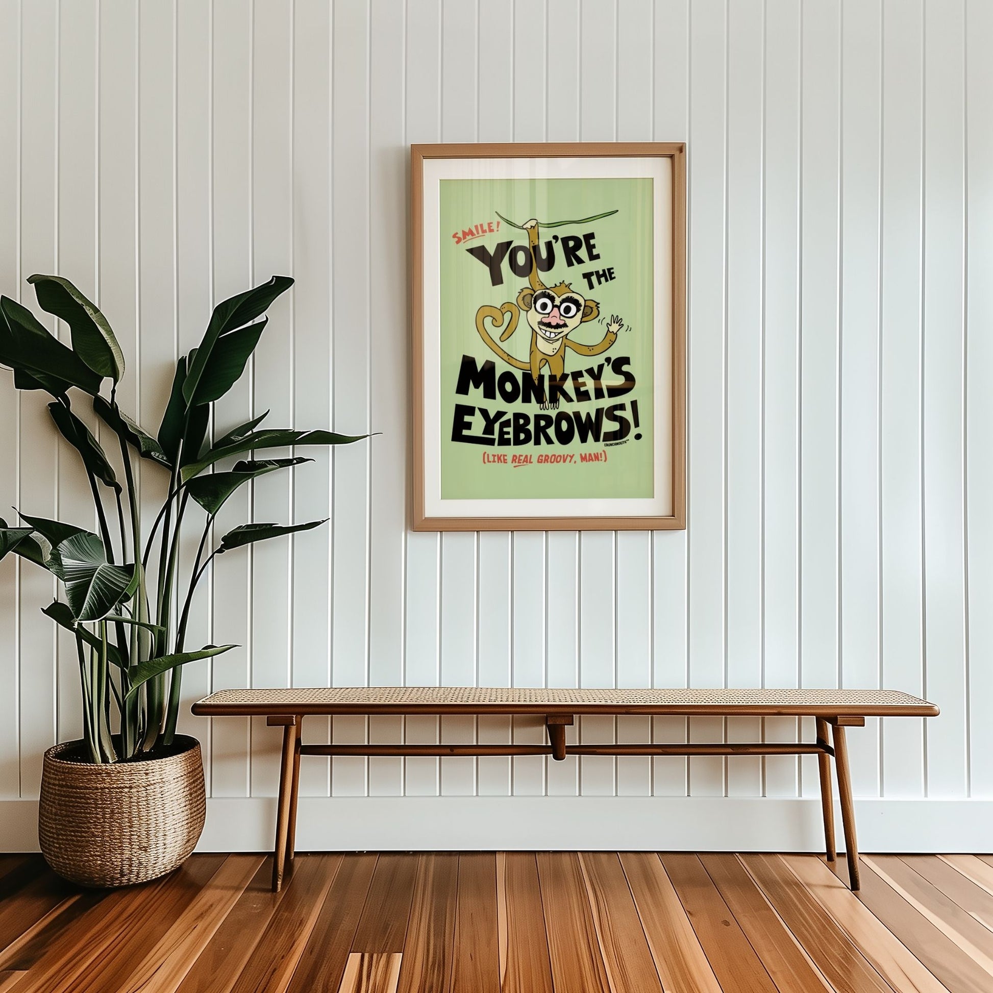 monkey's eyebrows poster print, displayed in context