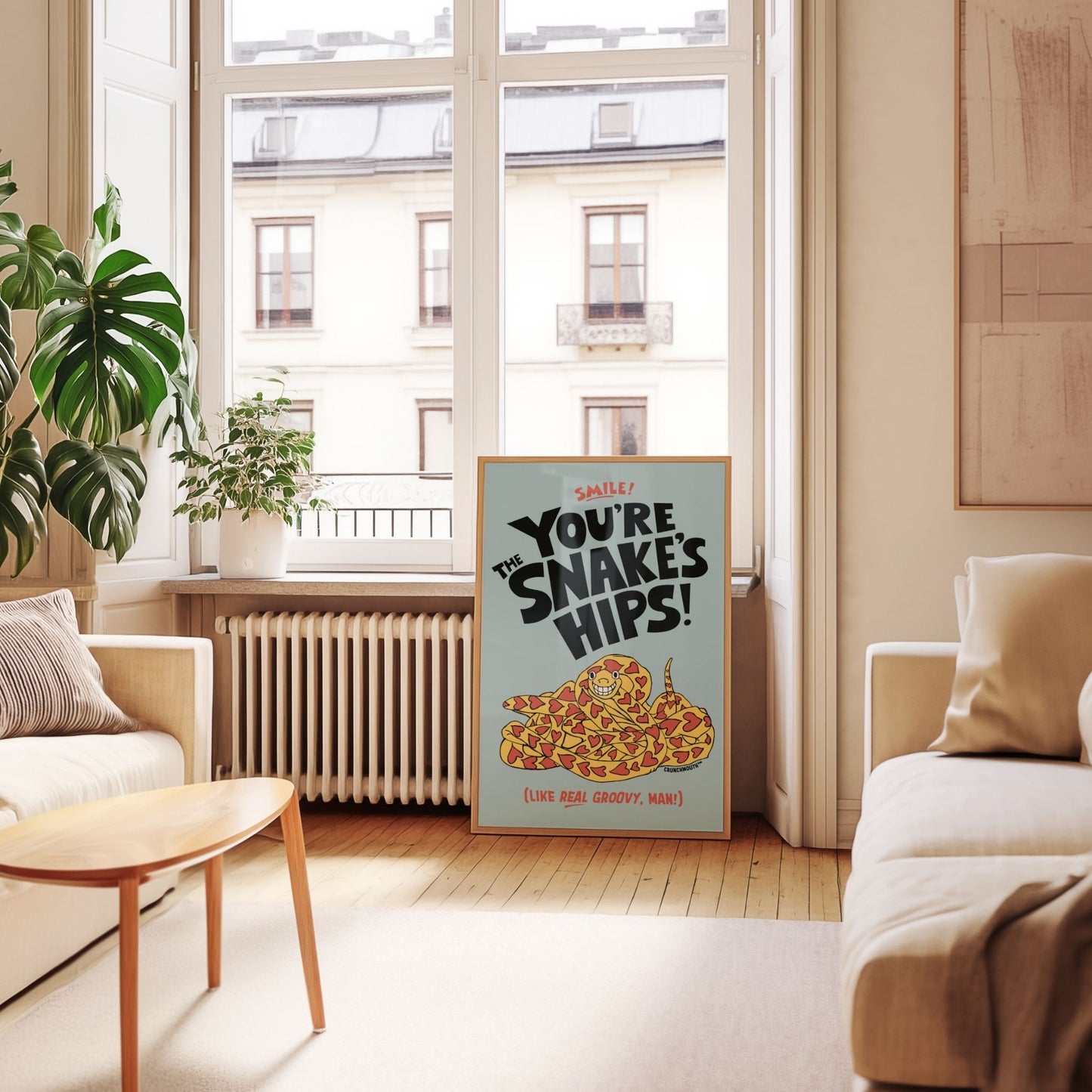 you're the snakes hips frameable wall art, displayed in context