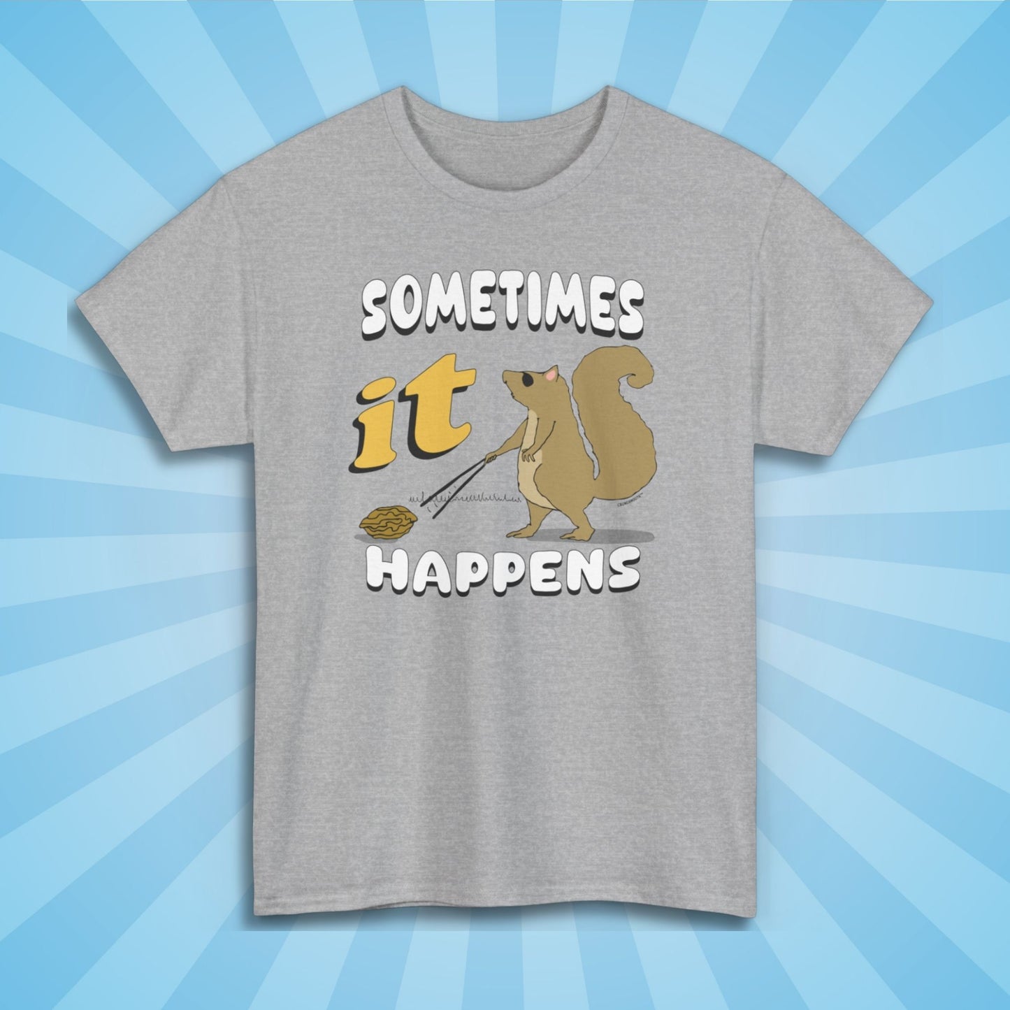 sometimes a blind squirrel finds a nut shirt, sun rays design background