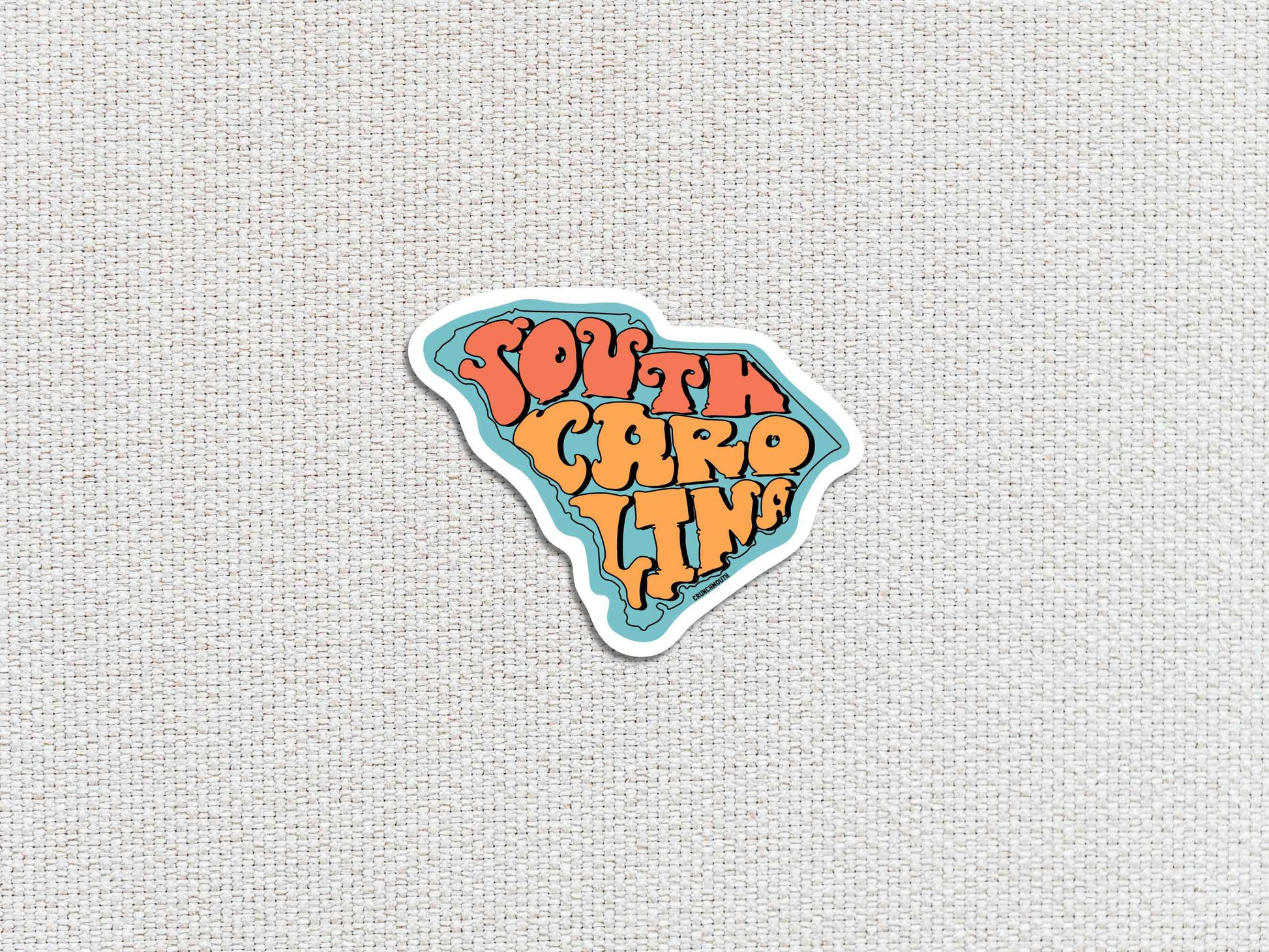 south carolina state travel luggage sticker, white textured background