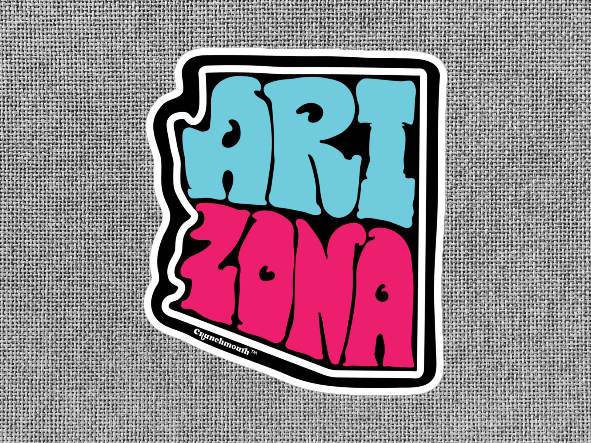 arizona sticker, gray textured background