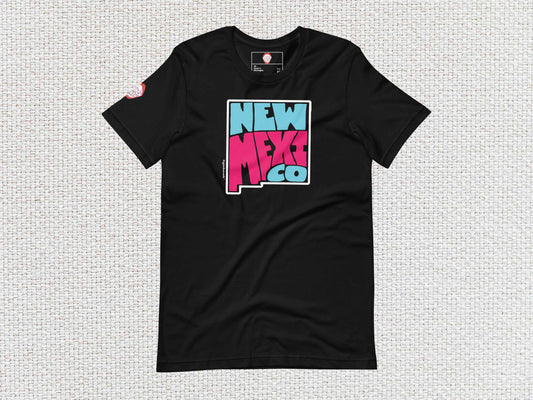 new mexico shirt, souvenir t shirts, flat, front, white textured background