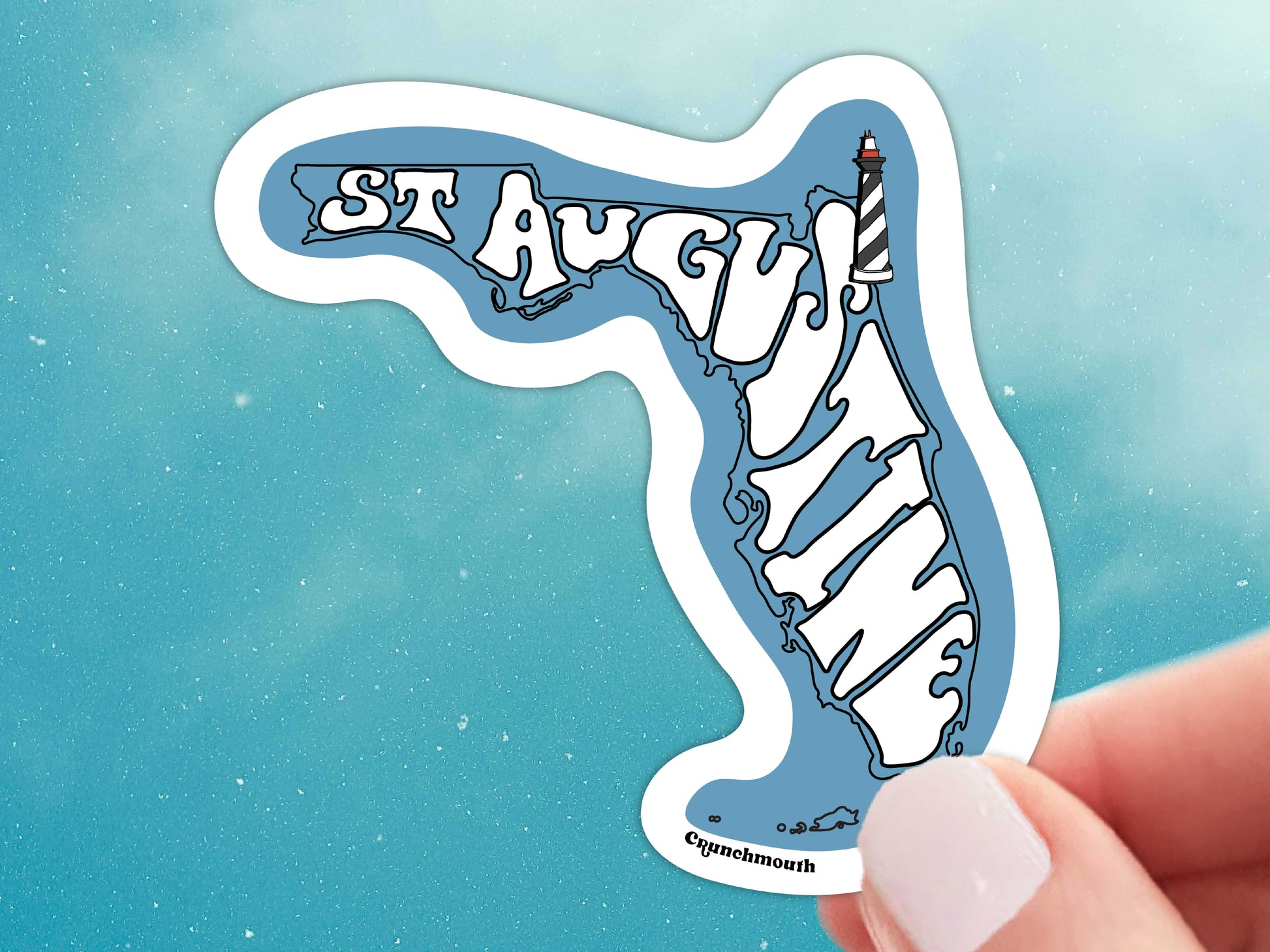 st augustine florida laptop sticker, sky background