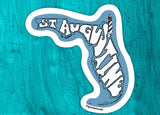 st augustine vinyl sticker, aqua background