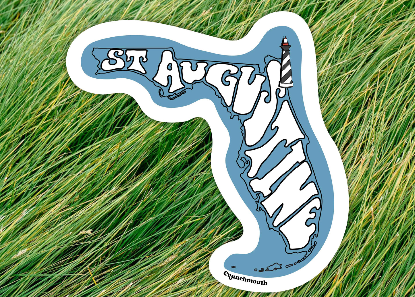 st. augustine vinyl sticker, grass background