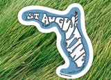 st. augustine vinyl sticker, grass background