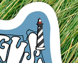 st. augustine vinyl sticker, close up, lighthouse