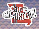 cape girardeau missouri laptop sticker, geometric pattern background