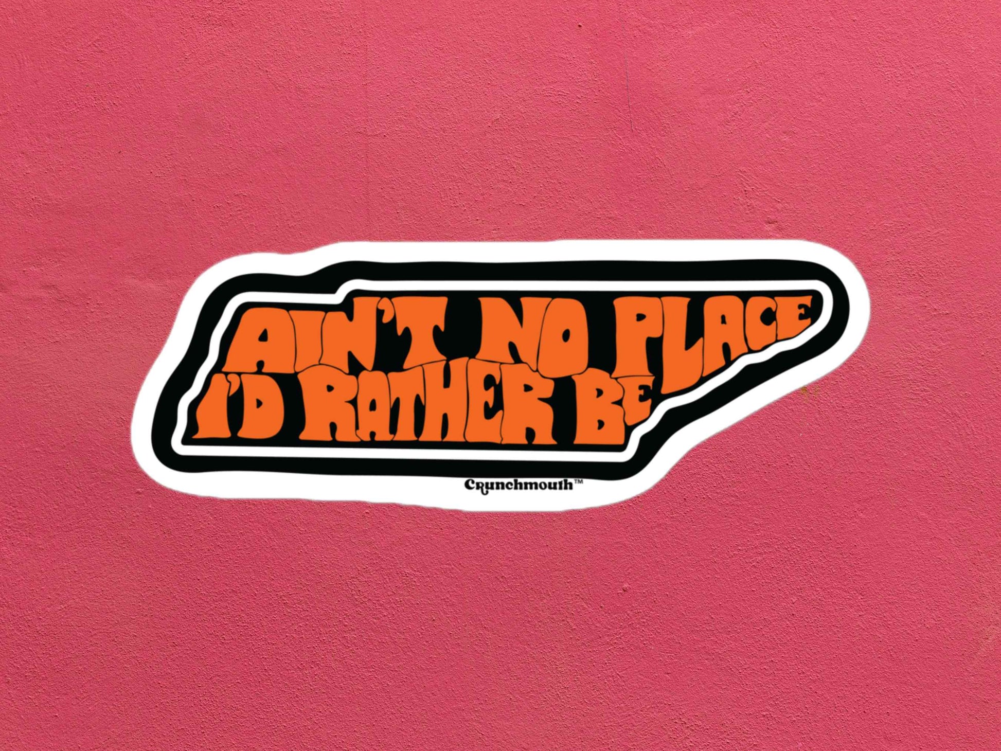 tennessee aint no place i'd rather be sticker, rose color textured background