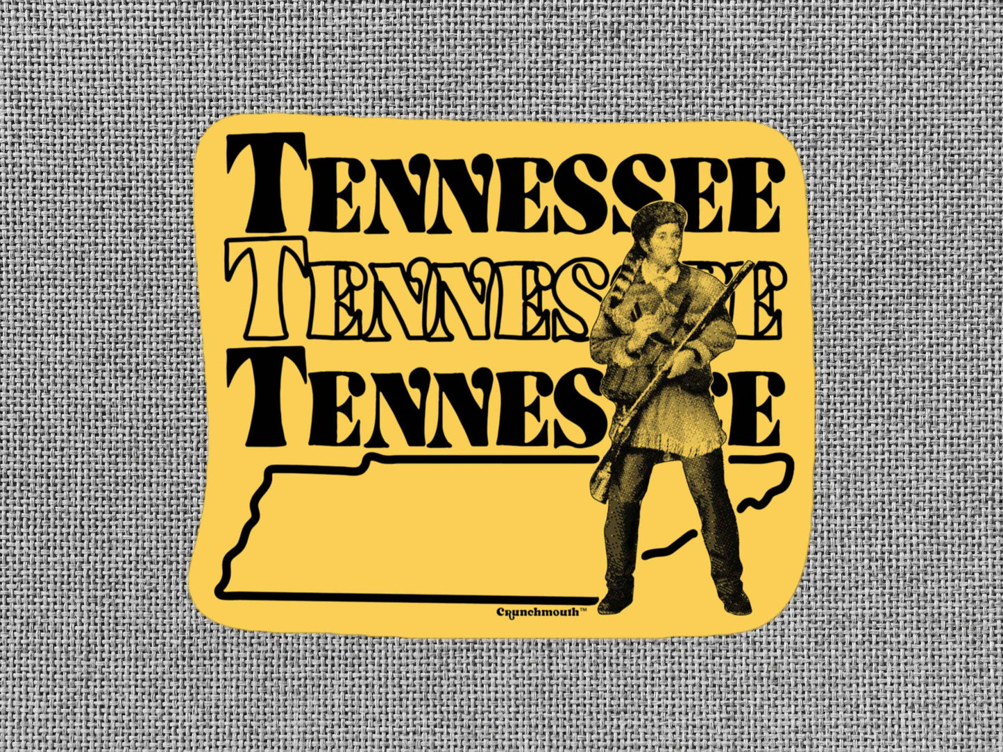 tennessee sticker, volunteer state, travel luggage sticker, gray textured background