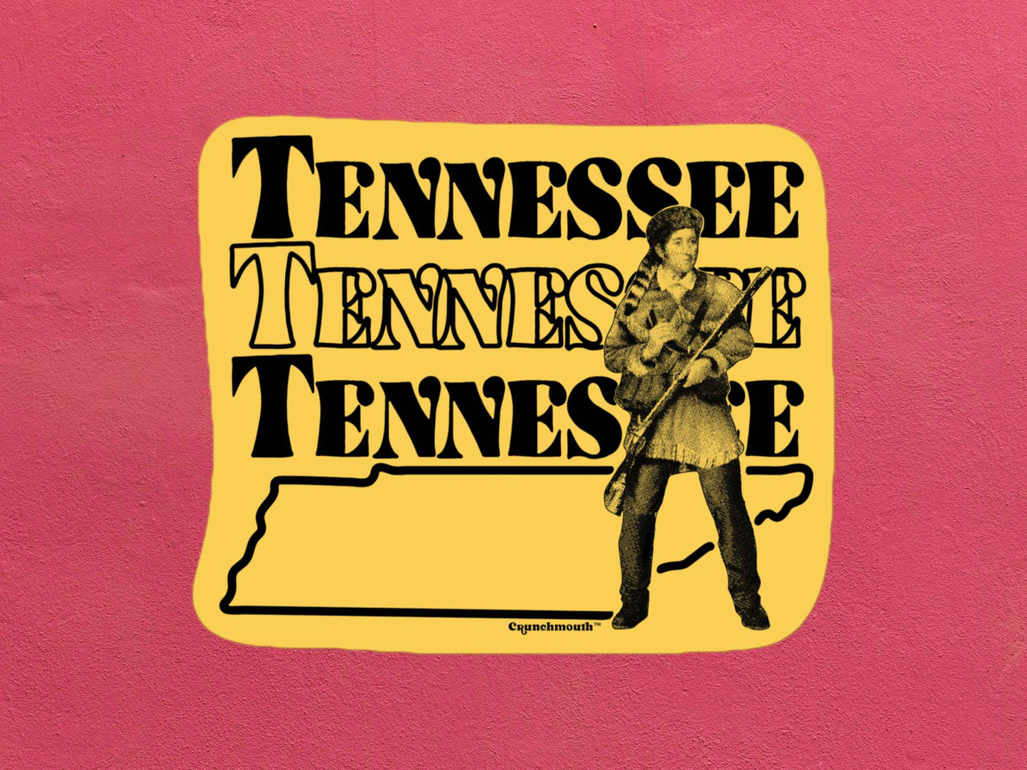 tennessee sticker, volunteer state, travel luggage sticker, rose textured background