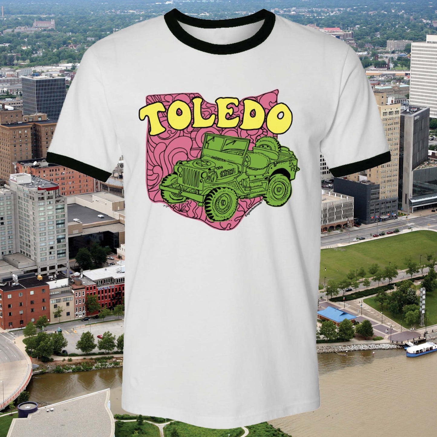 toledo ohio retro style jeep willys t-shirt