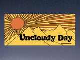 uncloudy day bumper sticker, starry night sky background