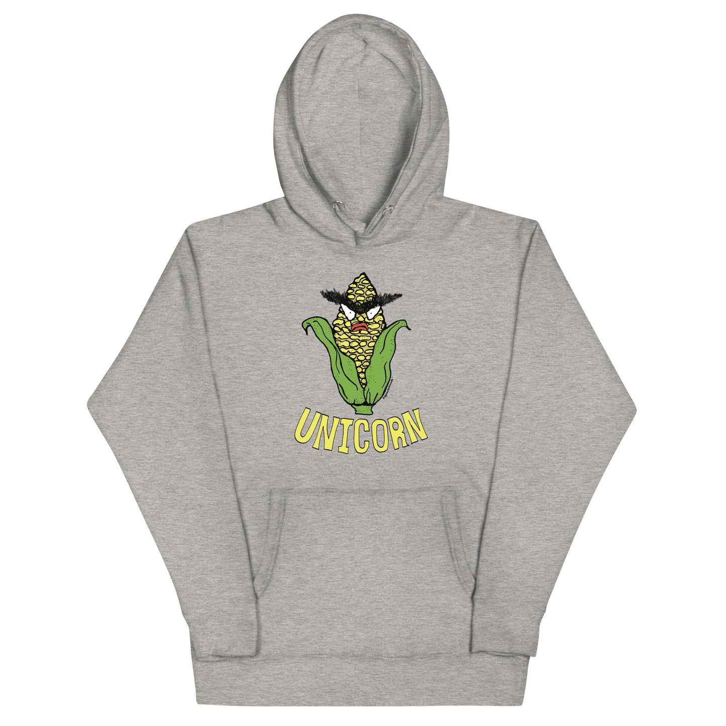 unicorn funny ear of corn with unibrow hoodie, unisex