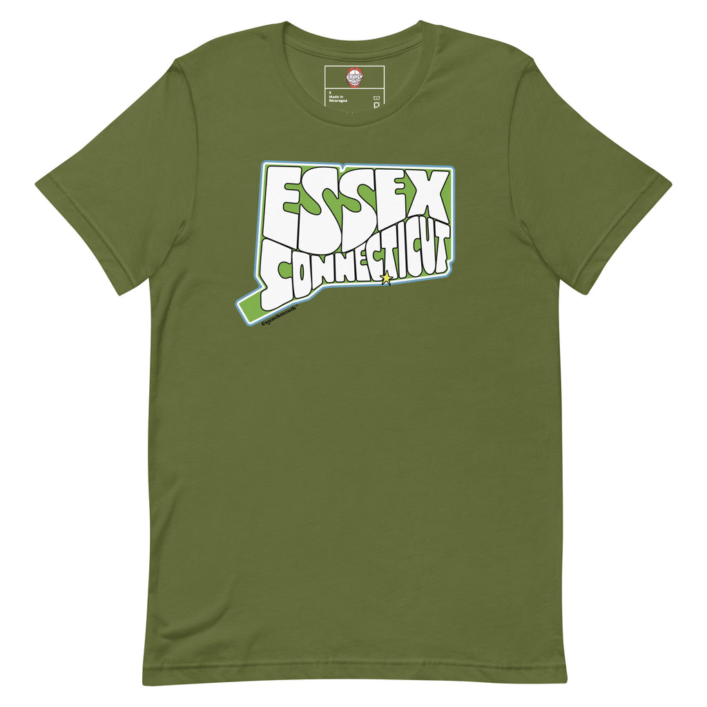 essex connecticut state map t-shirt