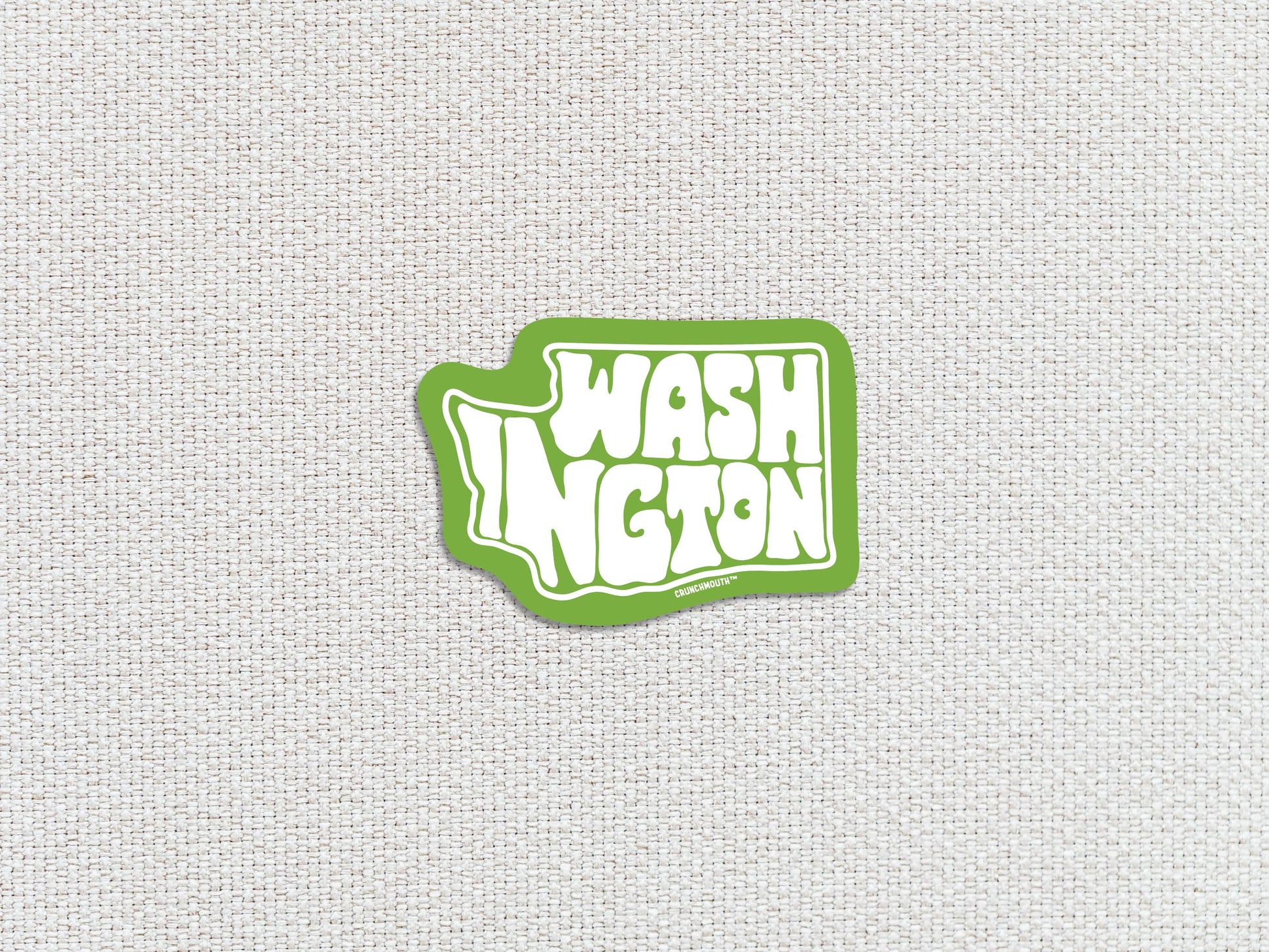 washington state travel luggage sticker, white textured background
