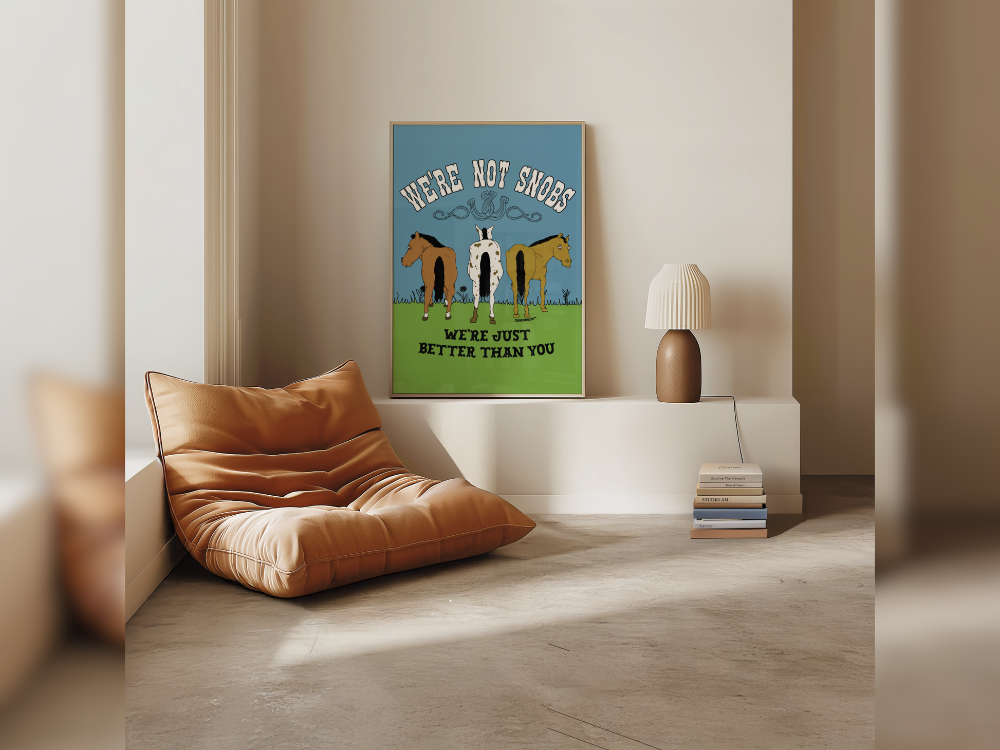 We're Not Snobs (We're Just Better Than You) Funny Horse Wall Art, displayed in context