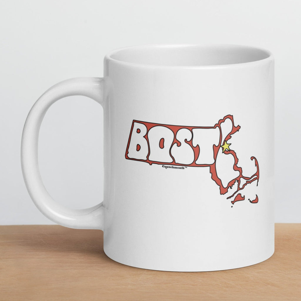 boston massachusetts whimsical state outline mug