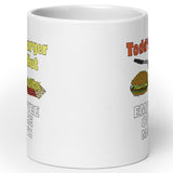 todds burger hut employee of the month coffee mug, angle 3