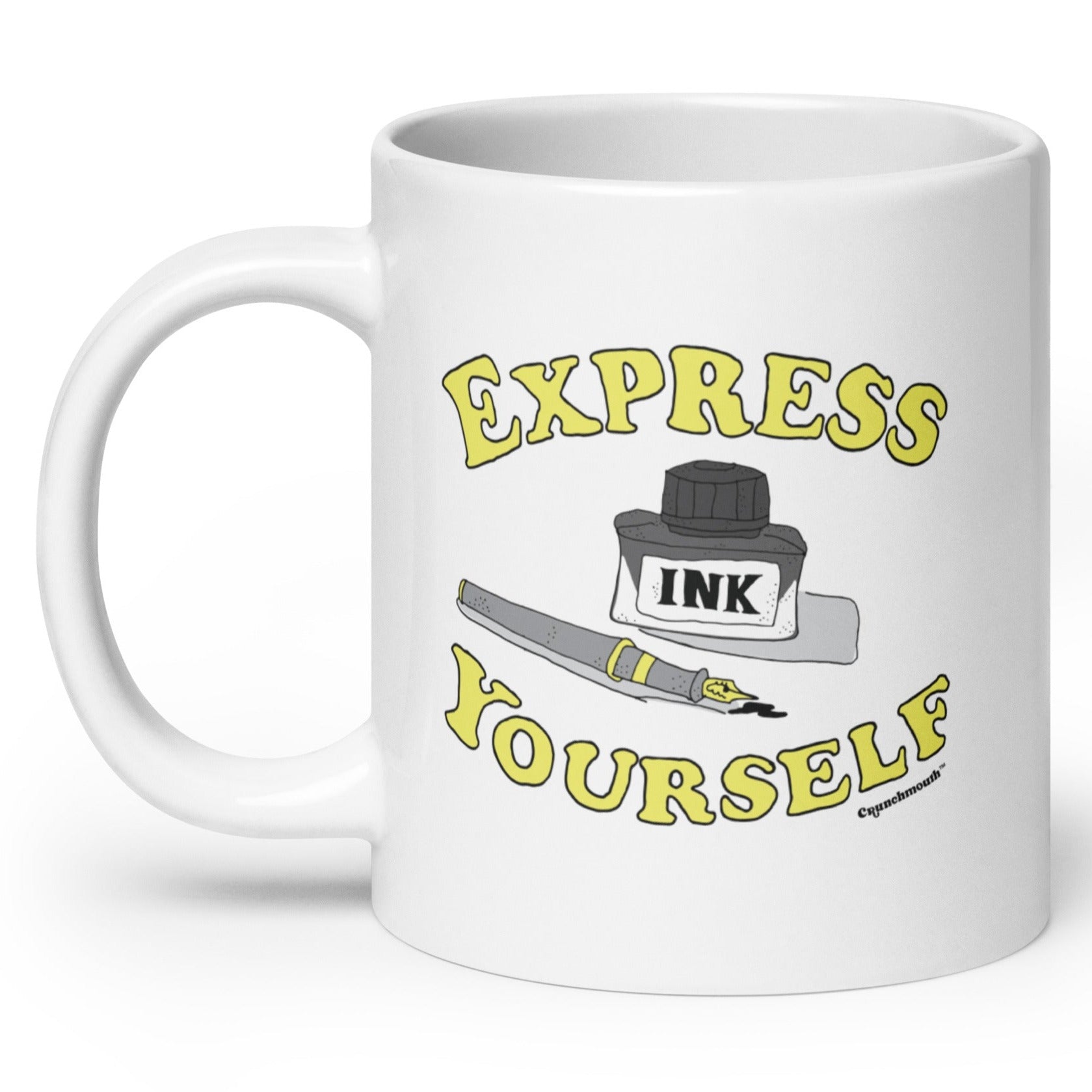 express yourself fountain pen inkwell coffee mug, angle 2