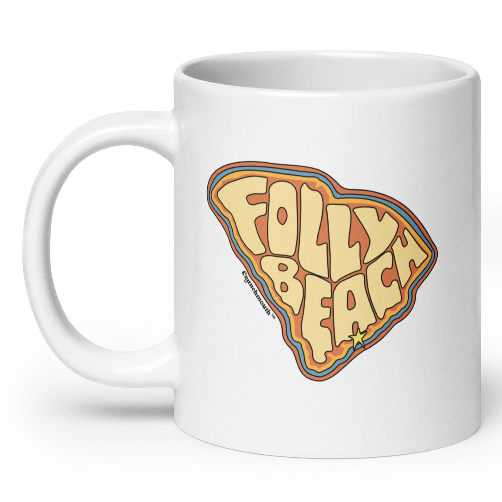 folly beach south carolina coffee mug, angle 2