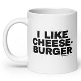 i like cheeseburger coffee mug, angle 2