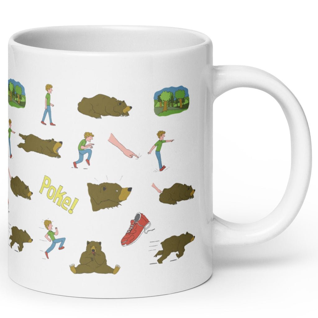 don't poke the bear all over print coffee mug, angle 1