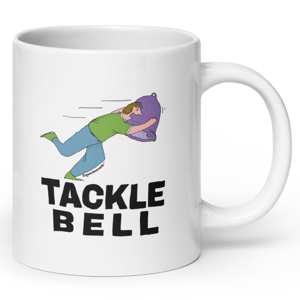 tackle bell coffee mug, angle 1