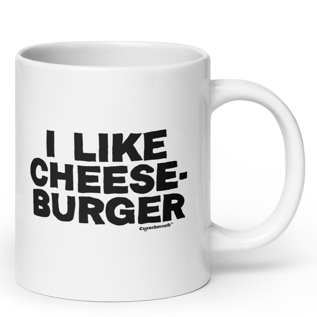 i like cheeseburger coffee mug, angle 1